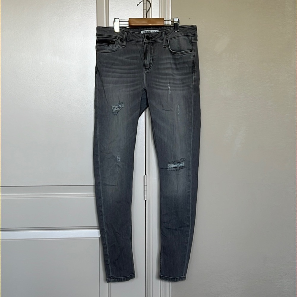 Zara gray distressed skinny jeans